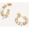 Rosato Luxurious hoop earrings with genuine pearls and zircons Azzurra RZAZ036