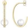 Rosefield Gold-plated hoop earrings with pearl JEPSG-J1290
