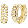 Rosefield Gold-plated hoops with clear crystals Striped Hoops JESCG-J1280