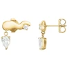 Rosefield Gold-plated modern earrings with crystals Wave JEWSG-J1300