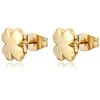 Sagapo Gold-plated earrings with four-leaf clovers CLICK SCK296