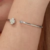 Sagapo Open solid bracelet Four-leaf clover Click SCK239