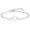 Sagapo Steel bracelet with four-leaf clover Click SCK10