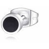 Sagapo Steel vienviečiai auskarai su juodu centru Ripple SRP39