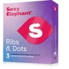 Sexy Elephant „Ribs &amp; Dots“ briaunoti prezervatyvai