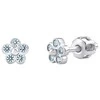 Sidabrinis earrings forget-me-not seeds light mėlynas with Brilliance Zirconia for women and children SILVEGOB70549SBDLB