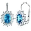 Sidabrinis earrings with synthetic mėlynas oval topaz SILVEGOB31571-B