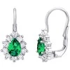 Sidabriniai auskarai su žaliu Swarovski akmeniu Created Stones SILVEGO31866G