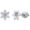Sidabrinis Flower Earrings Beauty with Rožinė Brilliance Zirconia SILVEGOB70449BDSP