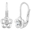Sidabrinis gėlių auskarai su Swarovski ® cirkoniais SILVEGOB70164SW