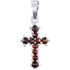 Sidabrinis pendant Ophelia cross with natural garnets SILVEGOB180038P