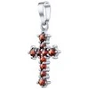 Sidabrinis pendant Ophelia cross with natural garnets SILVEGOB180038P