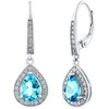 Silvego BRISA Sidabrinis auskarai su šveicariška Mėlyna Topaz ir Brilliance Zirconia JJJ1141ETS