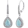 Silvego BRISA Sterling Sidabrinis auskarai su tikru Larimar ir Brilliance Zirconia JJJ1141ELR