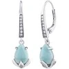 Silvego Clarissa Sterling Sidabrinis auskarai su tikru Larimar ir Brilliance Zirconia JJJ1267ELR