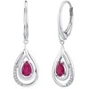 Silvego Luxury sidabrinis auskarai su rubinais ir cirkoniais FWE10130R