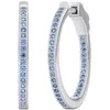 Silvego MILLA 22mm Sidabrinis Hoop Earrings with Mėlyna Sapphire JJJE0106ELB