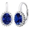 Silvego Sidabrinis DHARMA earrings with mėlynas sapphire LPS0588DB