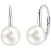 Silvego Sidabrinis auskarai su baltais Swarovski ® Crystals perlu VSW018ELPS