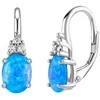 Silvego Sidabrinis earrings with mėlynas synthetic opal Olivia LPS1508M