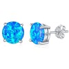 Silvego Sidabrinis earrings with mėlynas synthetic opal JJJEB302004