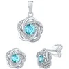 Silvego Sidabrinis papuošalų rinkinys ROSALYN su tikru Topaz Swiss ir Brilliance Zirconia JJJS0088TS (auskarai, pakabukas)
