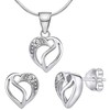 Silvego Sidabrinis rinkinys JJJS659 Shimmering Heart (auskarai, pakabukas)