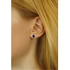 Silvego Sidabrinis set with dark mėlynas crystal glass JJJS4TM5 (earrings, pendant)