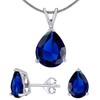 Silvego Sidabrinis set with dark mėlynas crystal glass JJJS4TM5 (earrings, pendant)