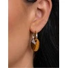 Sparkling EAGEM09-MO oval tiger eye earring pendants