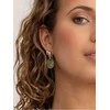 Sparkling EAGEM61-MO žalias jade oval earring pendants