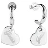 Plieniniai auskarai su širdies pakabukais Vintage Guess JUBE05151JWRHWHT/U