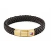 Tommy Hilfiger Ruda odinė apyrankė su paauksuota sagtimi 2790671