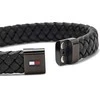 Tommy Hilfiger Juoda odinė apyrankė su plieniniu užsegimu 2790331