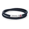 Tommy Hilfiger Dark mėlynas leather bracelet with steel clasp 2790549