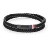Tommy Hilfiger Juodas leather bracelet with steel clasp 2790552