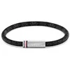 Tommy Hilfiger Juoda vyriška apyrankė iš dirbtinės odos su raštuota virvele 2790704