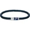 Tommy Hilfiger Tamsiai mėlyna odinė apyrankė su plieniniu užsegimu 2790294
