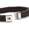 Tommy Hilfiger Tamsiai ruda odinė apyrankė su plieniniu užsegimu 2790330