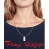 Tommy Hilfiger Moteriškas plieno karoliai su kristalais šuns etikete 2780861