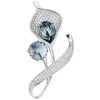 Troli Beautiful brooch with mėlynas crystals Sidabrinis