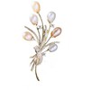 Troli Brooch Bouquet with genuine pearls and crystals Gold