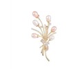 Troli Brooch Bouquet with genuine pearls and crystals Gold
