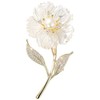 Troli Brooch with genuine pearl in flower and rhinestones Gold