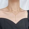 Troli Žavingas dvigubas paauksuotas karoliai su cirkoniais
