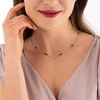 Troli Žavingas paauksuotas karoliai su žaliais kristalais