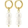 Troli Lovely auksinis plated earrings with genuine pearls 2in1 VAAJDE201861G