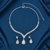 Troli Dazzling jewelry set with clear crystals (pakabukas, earrings)