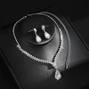 Troli Dazzling jewelry set with clear crystals (pakabukas, earrings)