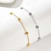 Troli Delicate steel bracelet with flowers Sidabrinis